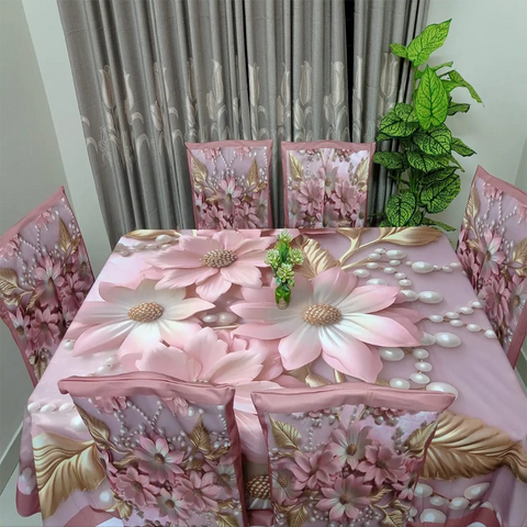 3D Print Dining table Cloth and chair cover Full Set